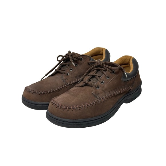 Earth Shoe Mens Kirk Brown Leather Lace Up Oxford Moc Toe 8.5W Academia Heritage - Picture 1 of 8